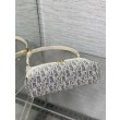 Mini borsa Dior Miss Caro Cigale Oblique Chambray con effetto rafia Blu