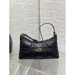 Mini borsa Dior Miss Caro Cigale replica Dior Macrocannage nera