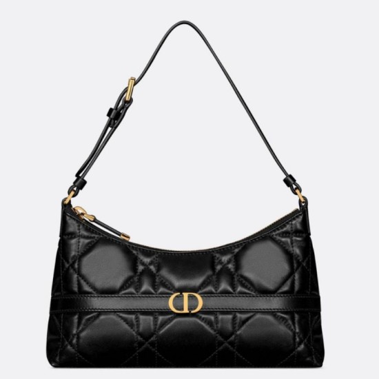 Mini borsa Dior Miss Caro Cigale replica Dior Macrocannage nera