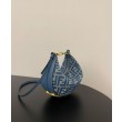 Mini-borsa hobo Fendi FF Jacquard effetto denim replica Fendigraphy 8BS081 Blu