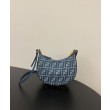 Mini-borsa hobo Fendi FF Jacquard effetto denim replica Fendigraphy 8BS081 Blu