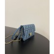 Portafoglio Baguette Fendi con catena replica Fendi 8M0498 Blu