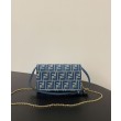 Portafoglio Baguette Fendi con catena replica Fendi 8M0498 Blu