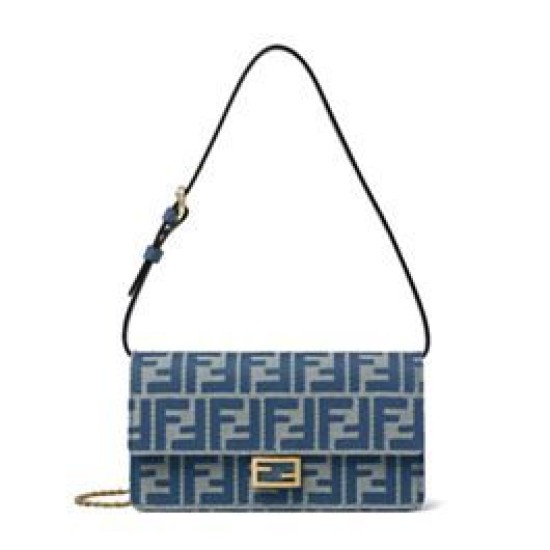 Portafoglio Baguette Fendi con catena replica Fendi 8M0498 Blu
