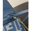 Portafoglio Baguette Fendi con catena replica Fendi 8M0498 Blu
