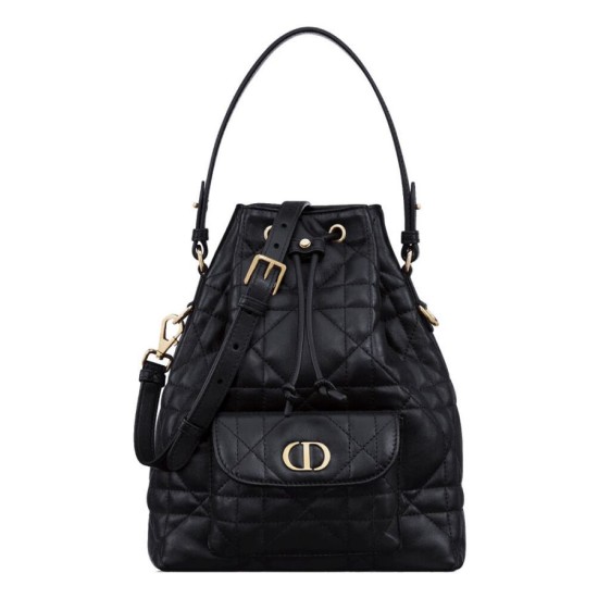 Replica Borse Replica a secchiello Dior Caro piccola Dior M3372 Nero