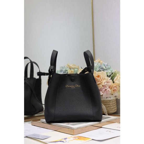 Replica Borse Replica Alta Qualità a secchiello Dior Signature piccola/media nera