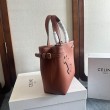 Replica Replica Perfetta Celine Mini Cabas Anais Triomphe Marrone in Vitello Granato Imitazioni