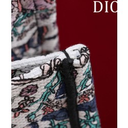 Replica Borsa Dior Book Tote Media Dior M1286 ricamata con Pietro Ruffo Bianco