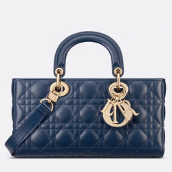 Replica Borse Replica Alta Qualità Dior Lady D-Joy Media Cannage Blu