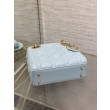Replica Mini Borsa Dior Lady Dior con O-link Cannage Blu Imitazioni