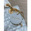 Replica Mini Borsa Dior Lady Dior con O-link Cannage Blu Imitazioni