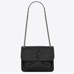 Riproduzione Fedele Replica Perfetta vintage YSL Saint Laurent Niki Baby stropicciata nera imitazioni