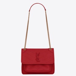 Replica Borse vintage YSL Saint Laurent Niki Baby rossa stropicciata