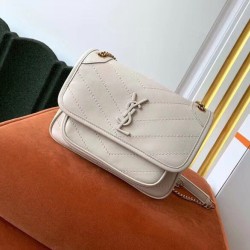 Qualità Specchio Replica Borsa vintage YSL Saint Laurent Niki Baby bianca Riproduzione Fedele Borsa vintage YSL Saint Laurent Niki Baby bianca imitazioni
