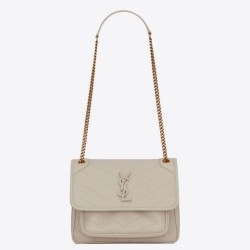 Riproduzione Fedele Borsa vintage YSL Saint Laurent Niki Baby bianca imitazioni