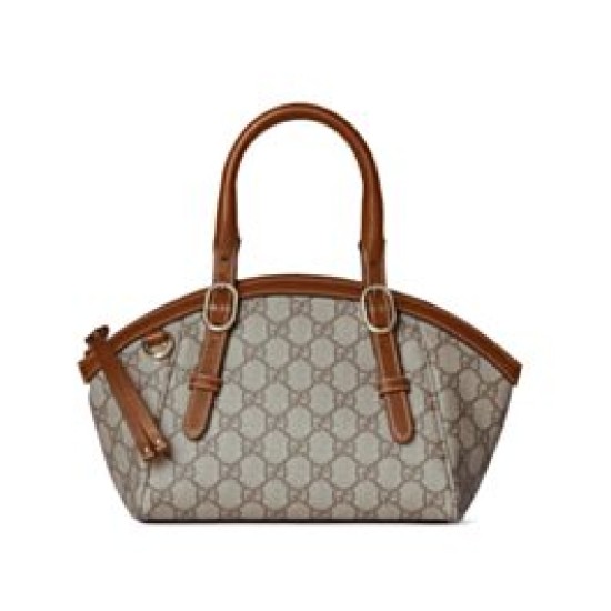 Borsa a mano piccola Gucci GG Emblem 839005 Caffè