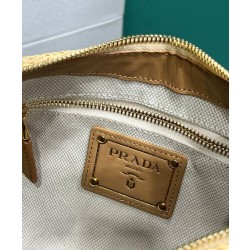 Borsa grande all'uncinetto Prada Aimee Albicocca