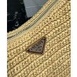 Borsa grande all'uncinetto Prada Aimee Albicocca