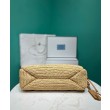 Borsa grande all'uncinetto Prada Aimee Albicocca