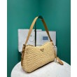 Borsa grande all'uncinetto Prada Aimee Albicocca