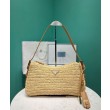 Borsa grande all'uncinetto Prada Aimee Albicocca
