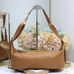 Riproduzione Fedele Borse Imitazioni Dior Piccola/Media D-Journey in Vitello Liscio Vintage Cammello imitazioni
