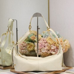 Riproduzione Fedele Borsa Dior Piccola/Media D-Journey in Vitello Liscio Vintage Beige imitazioni