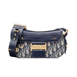 Riproduzione Fedele Borse Firmate Replica Dior Piccola Streetchic M3913 Blu scuro imitazioni