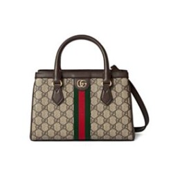 Riproduzione Fedele Borsa tote Gucci Ophidia piccola/media 836840 Caffè scuro imitazioni