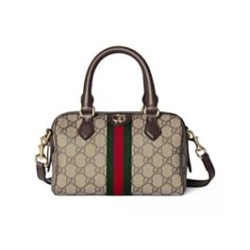 Imitazione Borsa bauletto piccola Gucci Ophidia 841294 Caffè scuro
