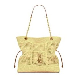 Riproduzione Fedele Shopping Jamie YSL Saint Laurent in rafia Albicocca imitazioni
