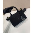 Imitazione Borsa a mano Prada Jardiniere Mini in tela di cotone Nero