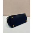 Imitazione Borsa a mano Prada Jardiniere Mini in tela di cotone Nero