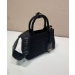 Imitazione Borsa a mano Prada Jardiniere Mini in tela di cotone Nero
