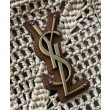 Shopping Jamie YSL Saint Laurent in rafia Albicocca