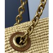 Shopping Jamie YSL Saint Laurent in rafia Albicocca