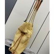 Shopping Jamie YSL Saint Laurent in rafia Albicocca
