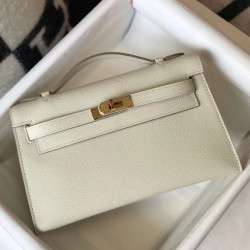 Borse Firmate Replica Hermès Kelly Pochette in pelle Epsom bianca