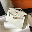 Borse Firmate Replica Hermès Kelly Pochette in pelle Epsom bianca Borse Firmate Replica Hermès Kelly Pochette in pelle Epsom bianca