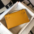 Imitazioni borse griffate Hermès Kelly Pochette in pelle Epsom gialla Imitazioni borse griffate Hermès Kelly Pochette in pelle Epsom gialla