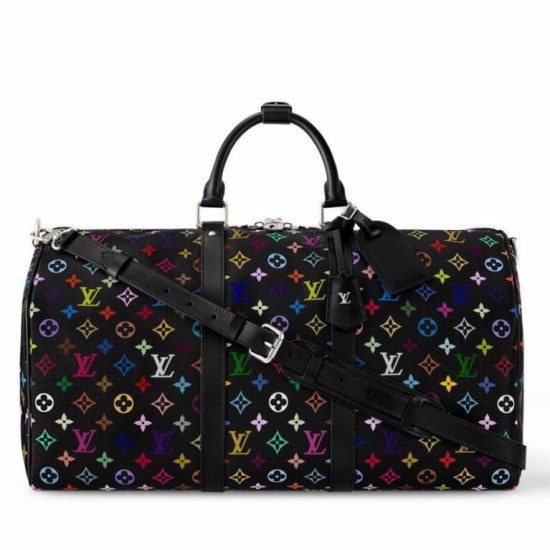 Borsa LV LV x TM Keepall Bandouliere 50 in tela Monogram multicolore M13745