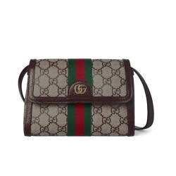 Dettagli perfetti Borsa a tracolla Gucci Ophidia mini 838481 Caffè scuro