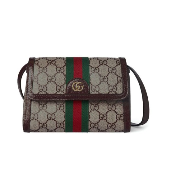 Dettagli perfetti Borsa a tracolla Gucci Ophidia mini 838481 Caffè scuro