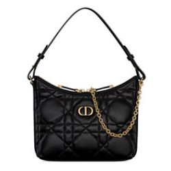 Riproduzione Fedele Mini borsa Christian Dior Miss Caro Diorling con catena, nera imitazioni