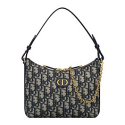 Riproduzione Fedele Mini borsa Christian Dior 30 Montaigne Diorling con catena, blu scuro imitazioni