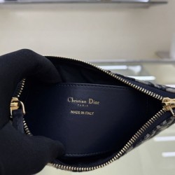 Qualità Specchio Replica Mini borsa Christian Dior 30 Montaigne Diorling con catena, blu scuro Riproduzione Fedele Mini borsa Christian Dior 30 Montaigne Diorling con catena, blu scuro imitazioni
