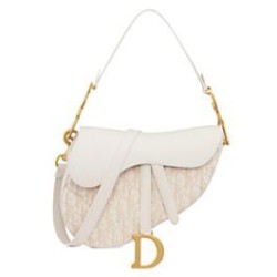 Riproduzione Fedele Borsa Dior Saddle con tracolla Crema imitazioni