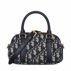 Riproduzione Fedele Borse Replica Christian Dior D-Vibe East-West Nano, blu scuro imitazioni