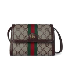 Dettagli perfetti Borsa a tracolla Gucci Ophidia mini 838481 Caffè scuro